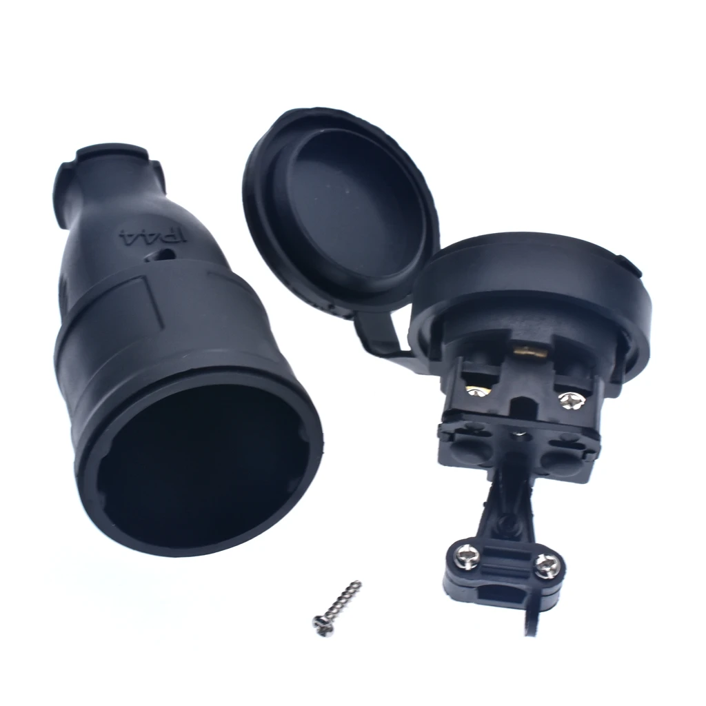 Резиновый водонепроницаемый штекер ЕС Электрический Заземленный Европейский