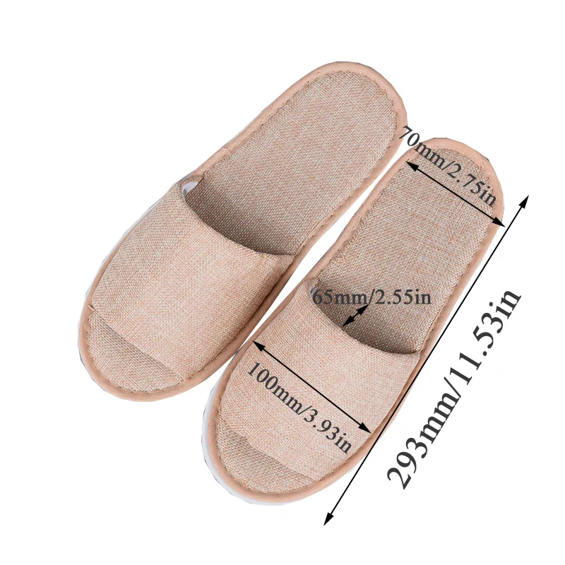 Unisex Flip Flop Slippers Disposable Summer Linen Non-Slip Slipper Indoor Travel Portable Solid Slippers Home Guest Slipper