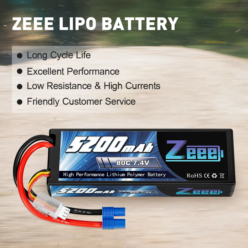 2 блока zeee 74 v 5200mah 80c 2s lipo аккумулятор жес