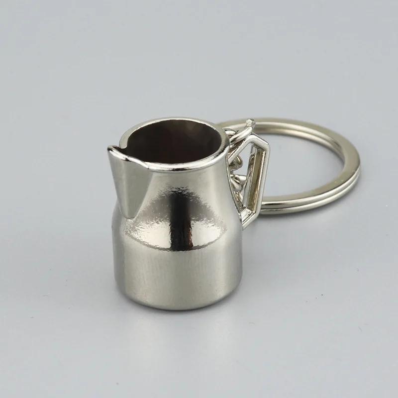 15pcs/lot Coffee Keychain Coffee Handle Keyring Portable Coffee Machine Pitcher Keyring Portable Coffeeware Gift