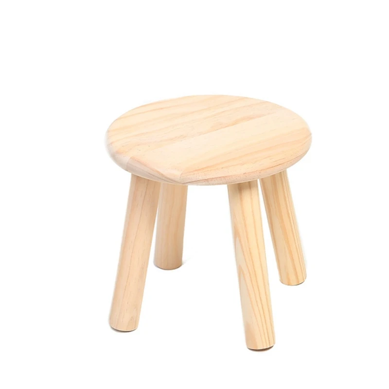 

H7JB Pine wood folding stool portable household solid wood taburet outdoor fishing chair small bench square stool kids furniture