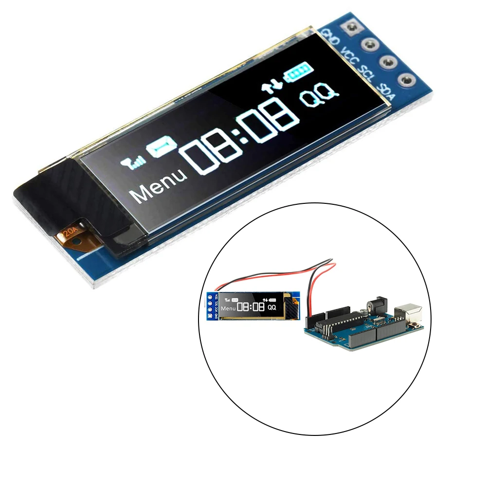 

4PCS 0.91 Inch Display Module I2C SSD1306 128x32 OLED Screen Driver DC 3.3V-5V Compatible with ESP8266 ESP32 IIC Communicate
