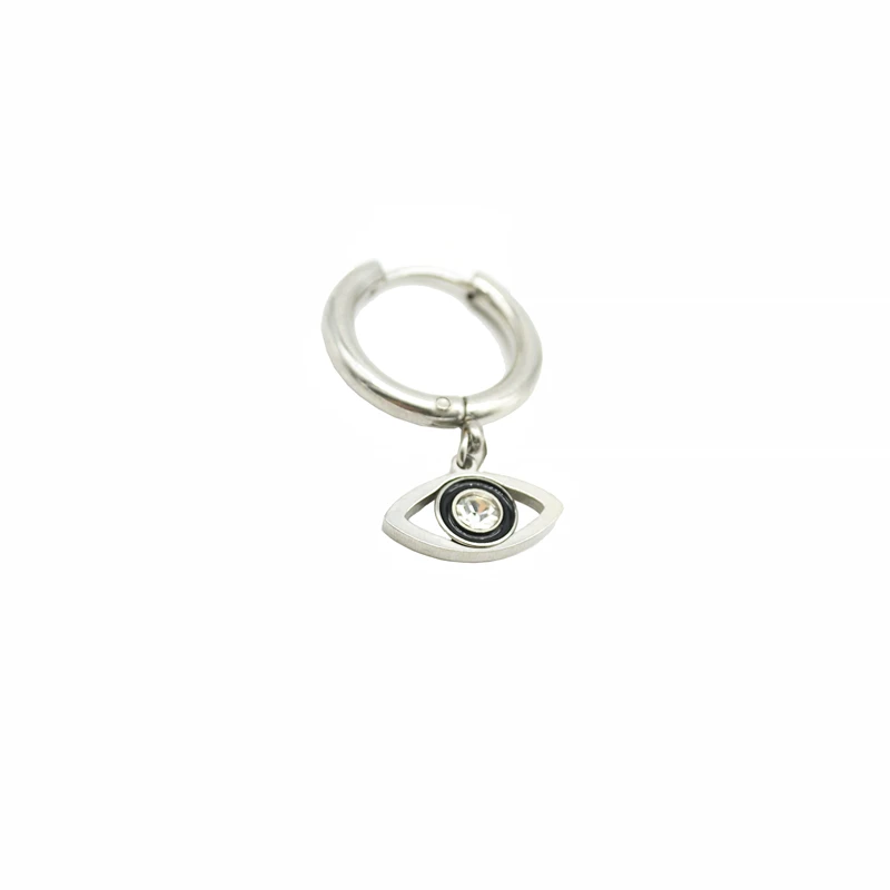 

Fashion Evil Eye Hoop Earring Geometric Simple Elegant Black Crystal Dangle For Women Jewelry03