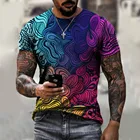 Мужская летняя футболка, 2021 полиэстер, дышащая спортивная футболка с коротким рукавом и 3D принтом, большие размеры, XXS-6XL