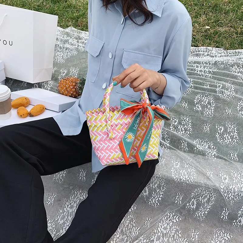 

Ladies Handbags Handmade Woven Bags for Women 2021 Spring-summer Beach Bag Straw Bags Women Tote Ladies Tote Bag Sac A Main