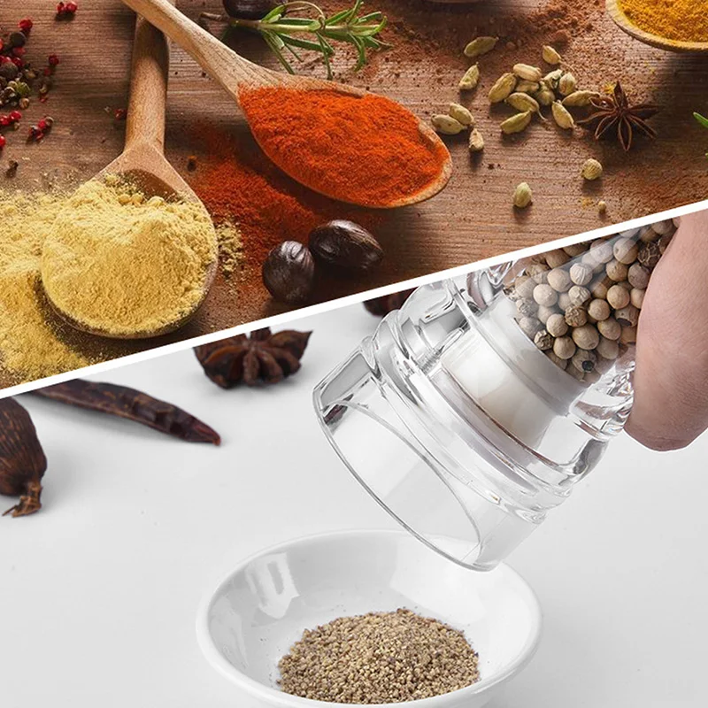 Multifunctional Grinder Acrylic Stainless Steel ​Transparent Manual Pepper Grinding Kitchen Gadgets Home Dinner Supplies | Дом и сад