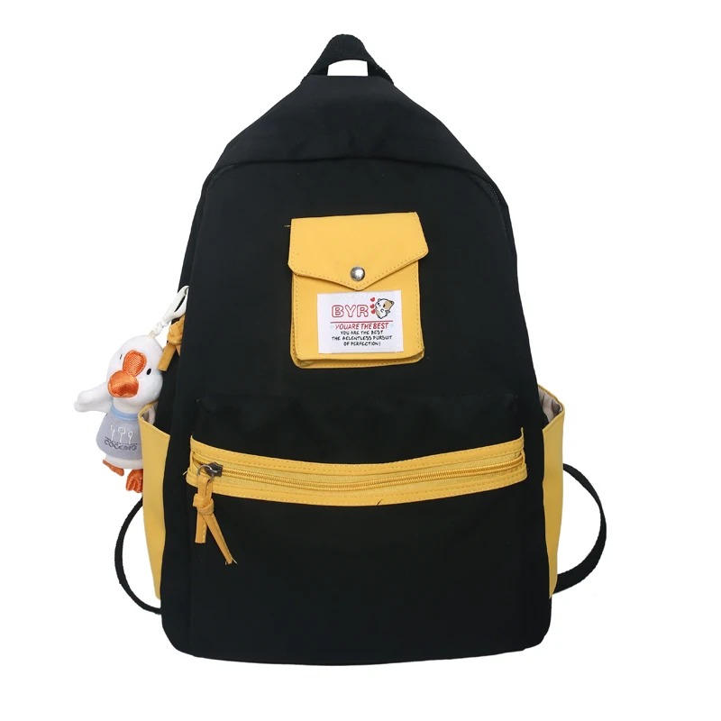 

Harajuku Ulzzang Female Backpack for Girls Korean Schoolbag Junior High School Student Mori Panelled College Wind Ins Backpack