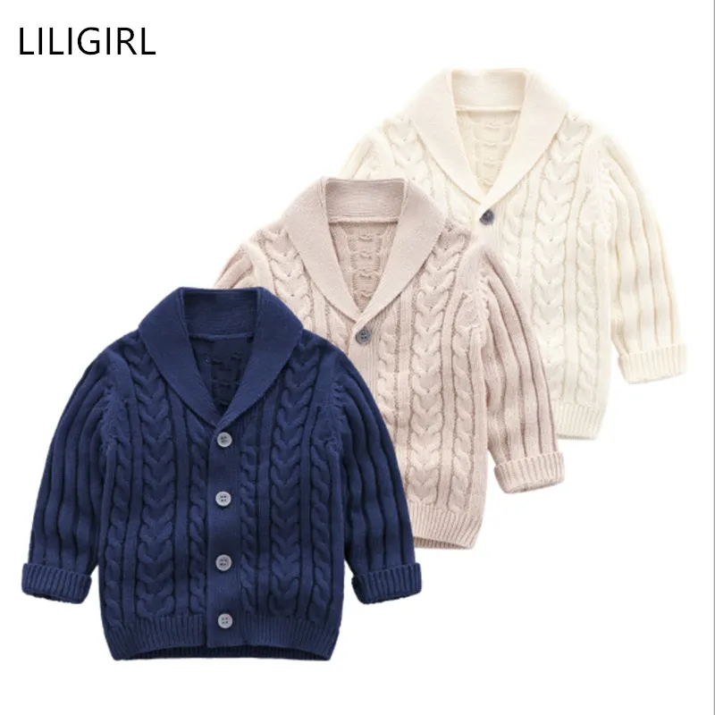 LILIGIRL/осенний кардиган для маленьких мальчиков; свитер; коллекция года; Детское пальто; повседневная одежда в студенческом стиле; Детский свитер; Одежда для младенцев; верхняя одежда