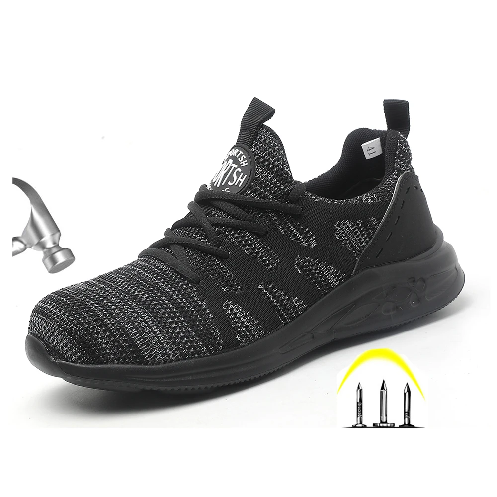 

Men's Breathable Summer Puncture Proof Steel Toe Work Shoes Men Anti Smashing Protective Safety Shoes