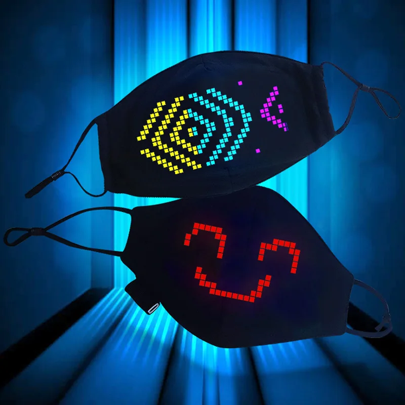 

Led Anti-fog and Dust Mask to the Mobile Phone, and Control the Mask to Display the Diy Content. Cool High-tech