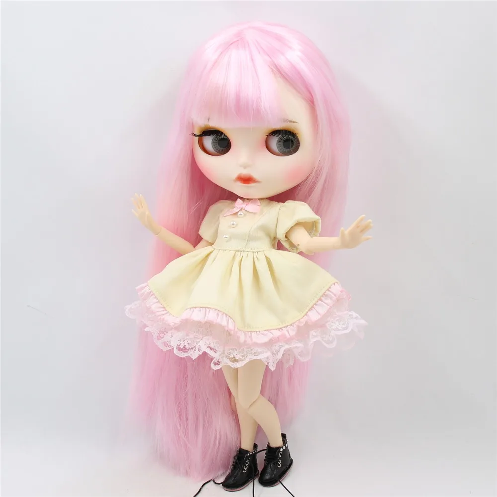 ICY DBS Blyth doll Dress Suit blyth clothes yellow dress lace pink bow anime | Игрушки и хобби