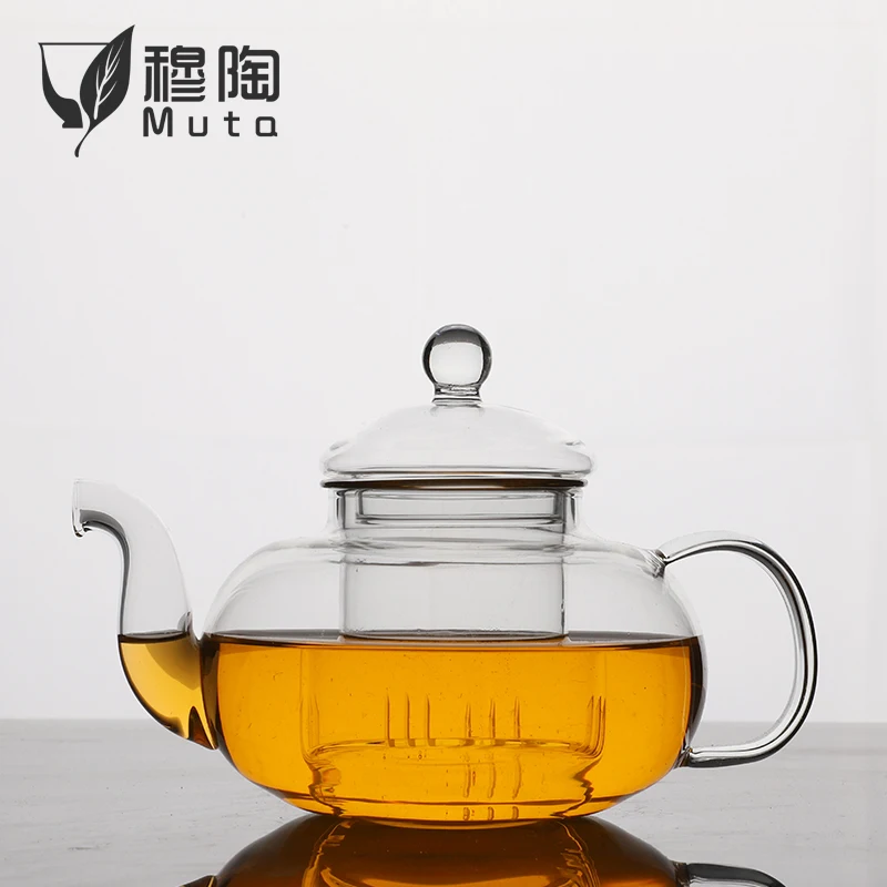 Высококачественный термостойкий стеклянный цветочный чайник практичная
