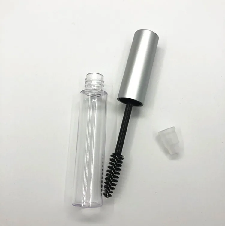 

Hot 10ml Portable Empty Bottle Black Eyelash Tube Mascara Cream Vial/Container Fashionable with Silver Lid Refillable Bottles