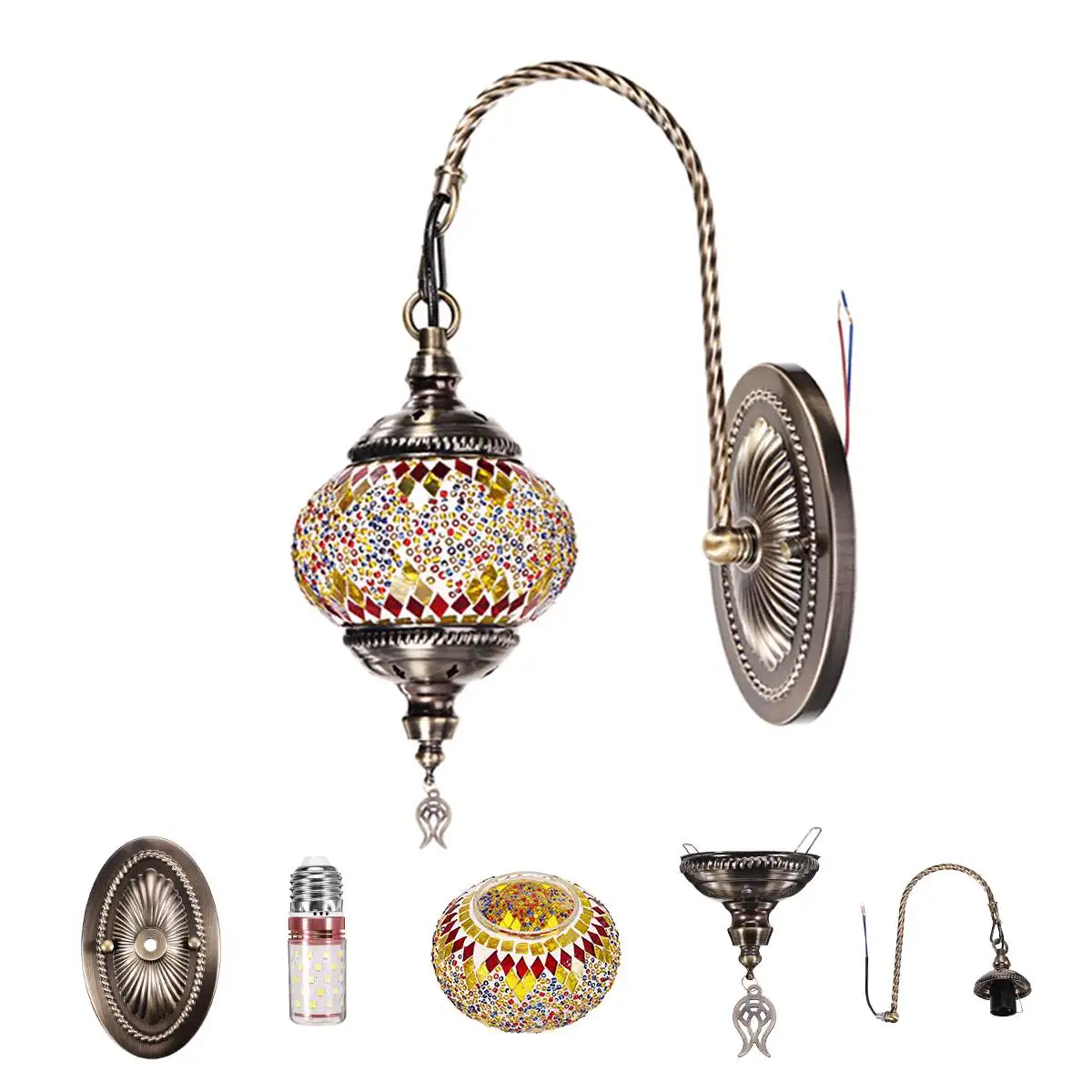 

E27 Newest Mediterranean style Art Deco Turkish Wall Lamps Romantic Wall Light Home Bar Corridor Fixture Lamp Decor Indoor Night