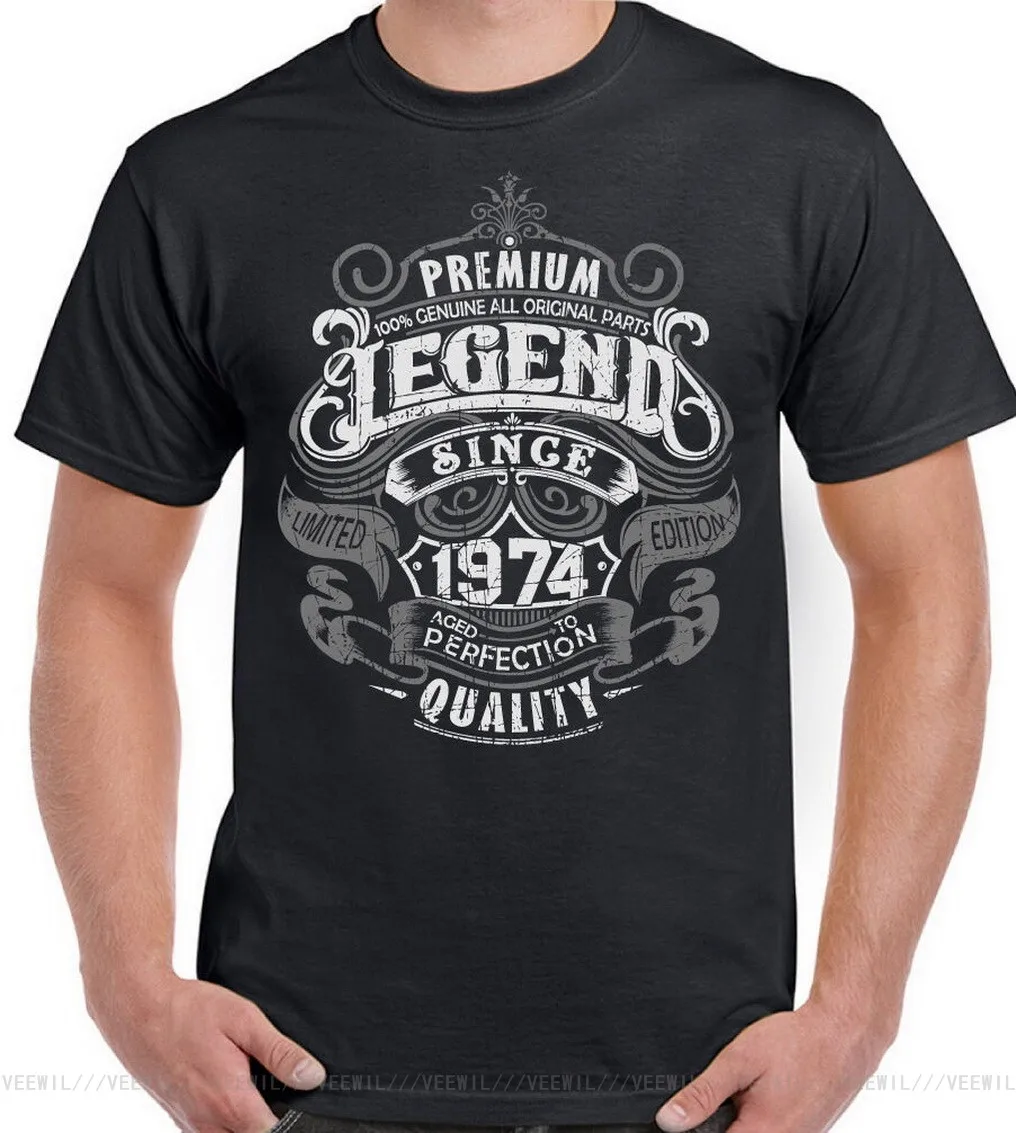 

Premium Legend Since 1974 45th Birthday Mens Funny T-Shirt 45 Year Old Top TEE Shirt For Youth Middle-age Old Age