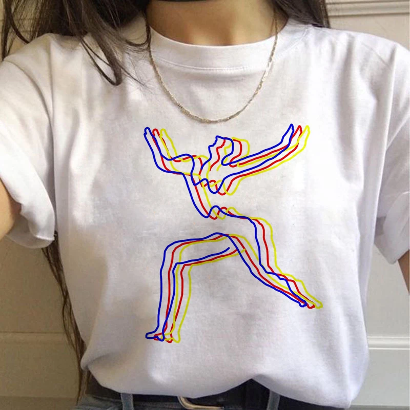 90s Графический Harajuku Ullzang футболки Женская мода корейский стиль футболка гранж мультфильм футболка Летняя уличная топ тройники Женские - Цвет: 7767
