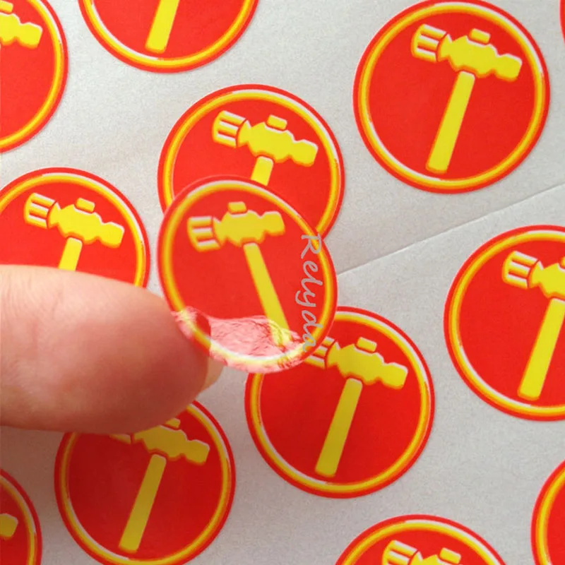 1000pcs 20x20mm Circle Red Color Printed Logo Tape Product Brand Marker Mark Glossy Label Packages Stickers Carton Seal Tag