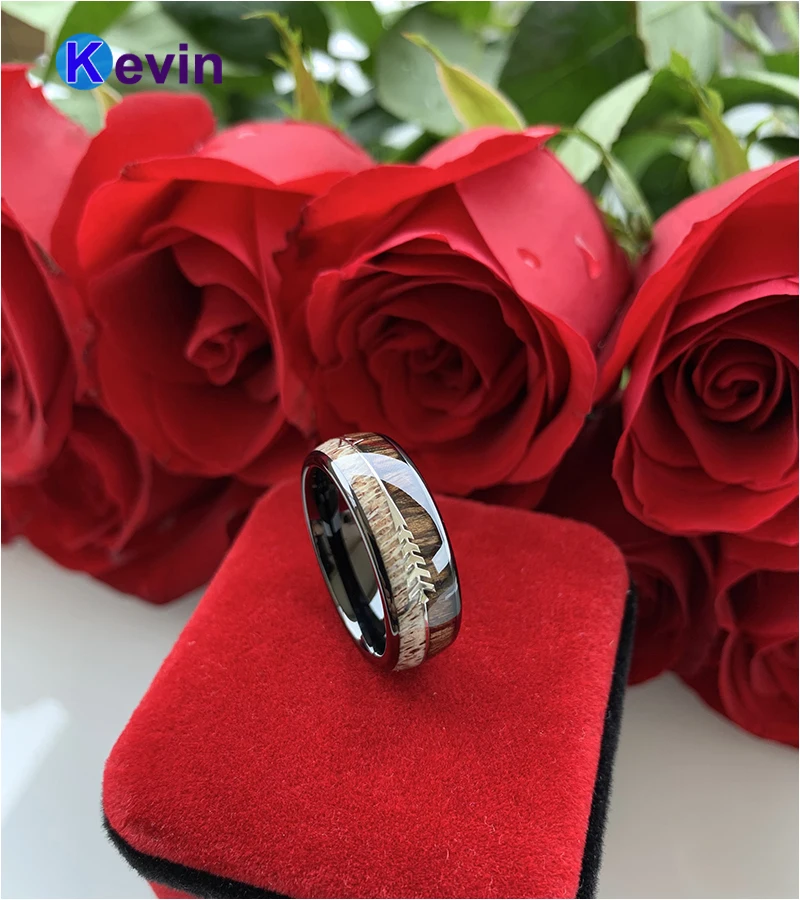 Уважаемые мужские женские вольфрамовые черные кольца с зеброй деревянными