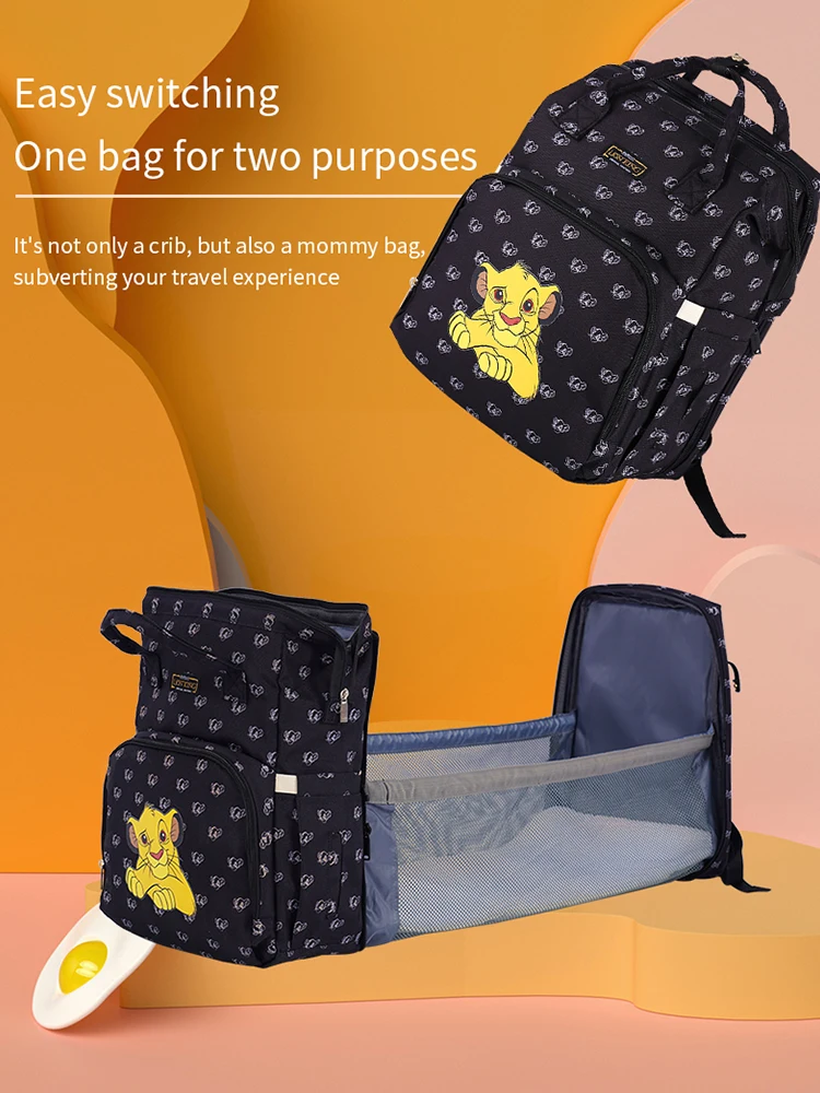 Disney Diaper Bag Backpack With Changing Bed Mommy Baby Stroller Large Capacity Nappy Maternity Care Women The King Lion | Мать и ребенок