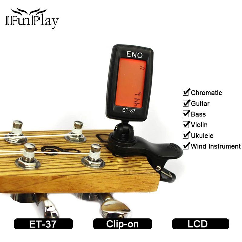 ЭНО-тюнер с ЖК-экраном мини-тюнер клипсой для гитары хроматические басы скрипки