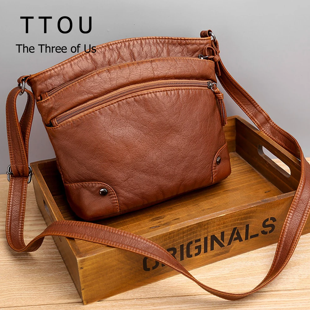 

Сумка на плечо женская из экокожи, саквояж большой вместимости в винтажном стиле, однотонный чемоданчик кросс-боди для офиса