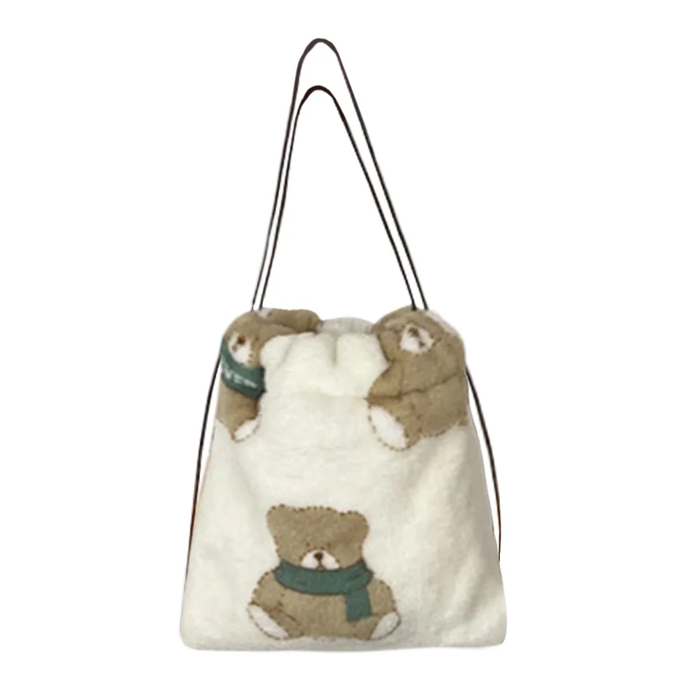 

Fashion Soft Crossbody Bags for Women Girl Plush Drawstring Shoulder Mini Handbags Money Purse Phone Pouch