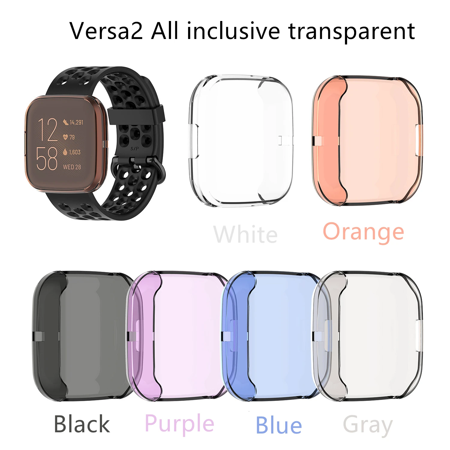 Мягкий пластиковый чехол для часов Fitbit versa2 из ТПУ полупаковка полноразмерный