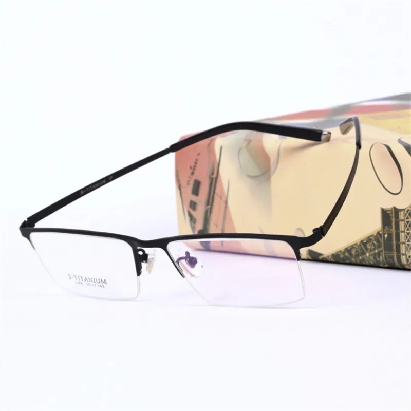 Титановые очки высокого качества квадратные мужские по рецепту полная оправа