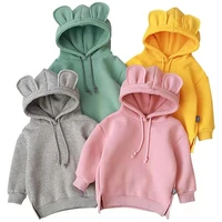cute animal ear hoodies for girls 1 6 years old kids spring long sleeve home sweatsuit baby boy sports clothing