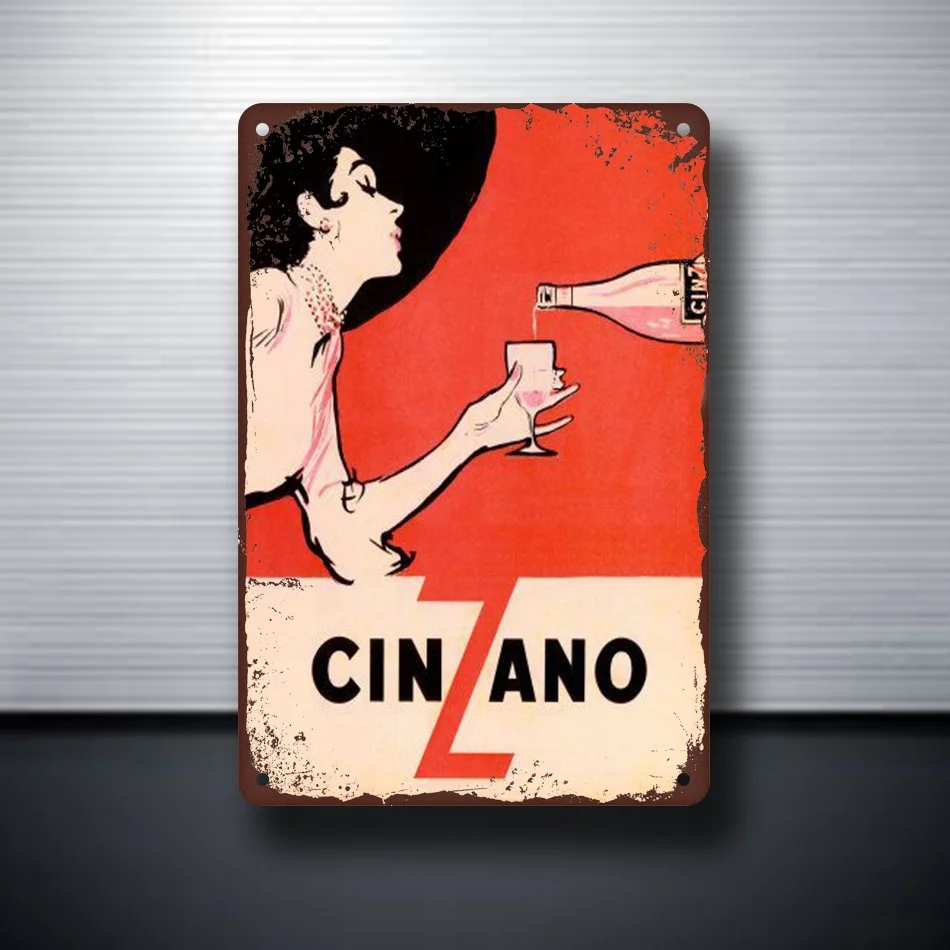 

Cinzano Wall Art Art Painting Walldecoration Metal Sign Vintage 7.87 * 11.81 In