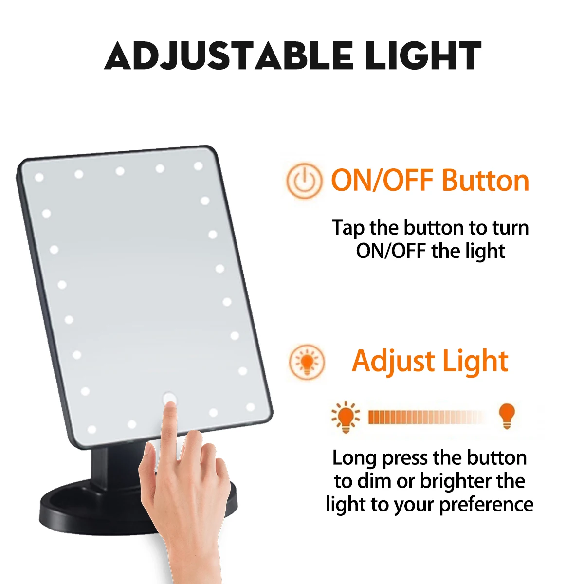 Косметическое косметическое зеркало с 16/22 светодиодный вращающимся сенсорным