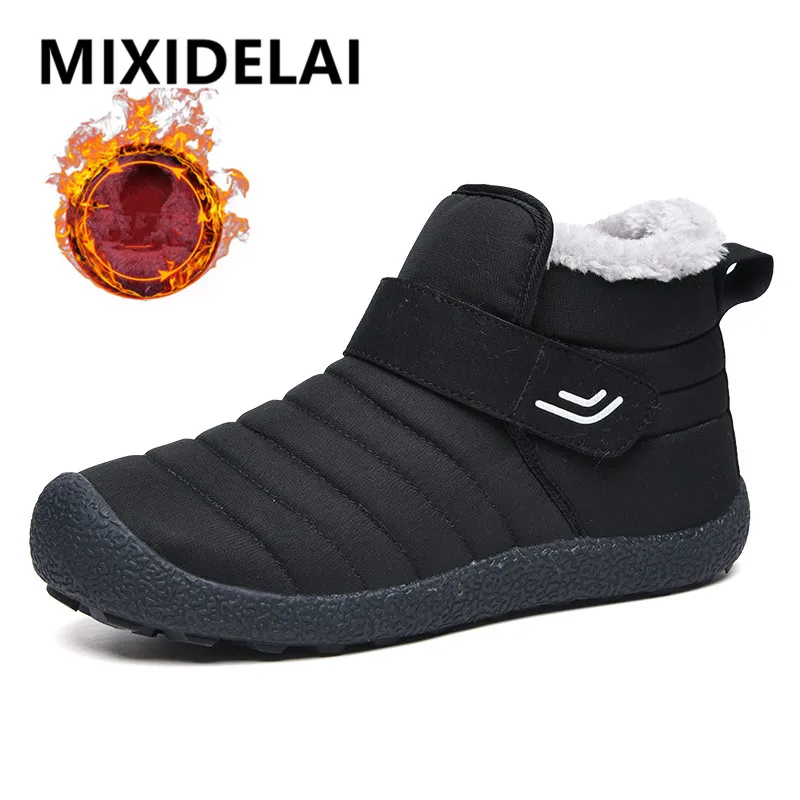 

Men Boots Lightweight Winter Shoes Warm Plush Men Snow Boots Non-slip Winter Cotton Shoes Unisex Ankle Winter Boots Size 35-47