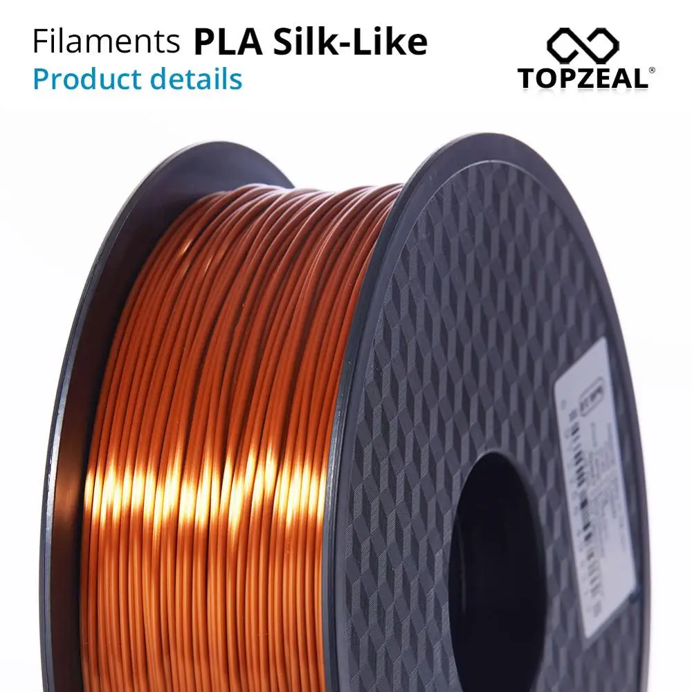 Высококачественная нить для 3D принтера TOPZEAL PLA Silk 1 75 мм кг медная цветная шелковая