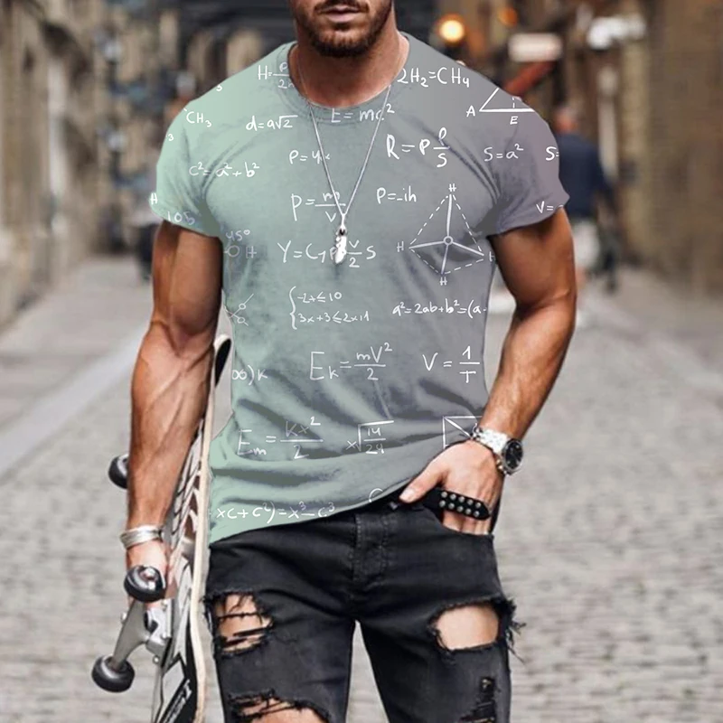 

2021 New men T-shirt casual short sleeve o-neck fashion Funny printed 3D Math Formula t shirt men/woman tees High quality tshirt
