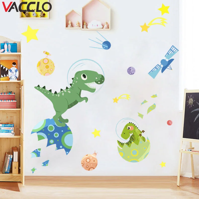 Vacclo Мультяшные настенные Стикеры акварельные планеты наклейки для детской