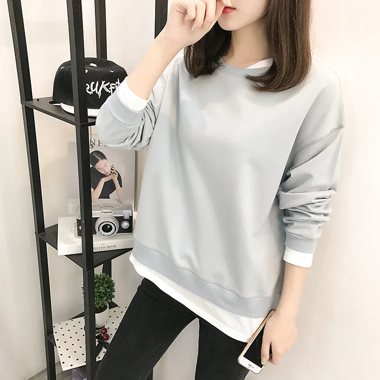 Сплошной цвет толстовка осень и зима Женская хлопчатобумажная Повседневная