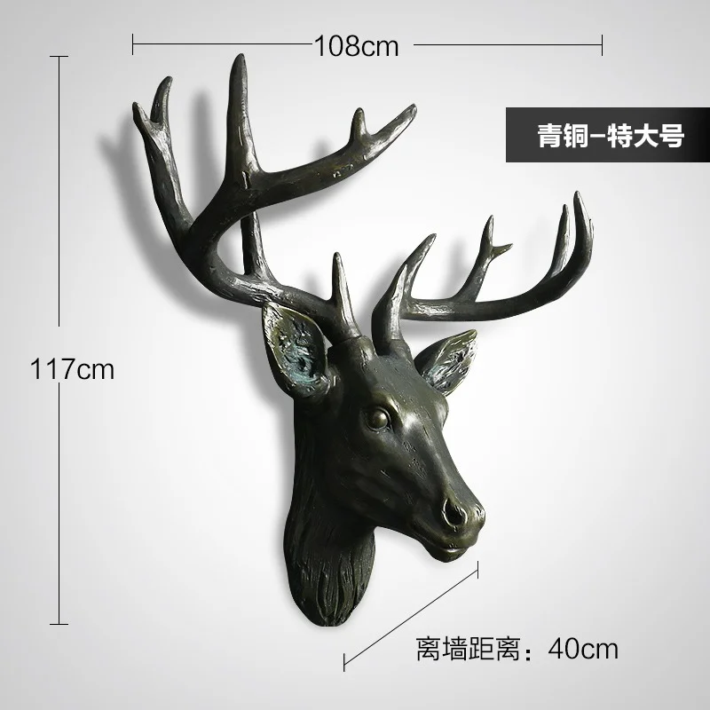 Домашний декор голова оленя настенная статуя животного фон винтажный бар