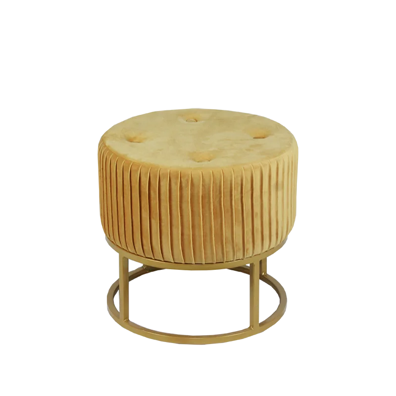 

Высококачественная бархатная современная интерьерная мебель из нержавеющей стали, красочная круглая шезлонг, низкий оттоманка, стул с тка...