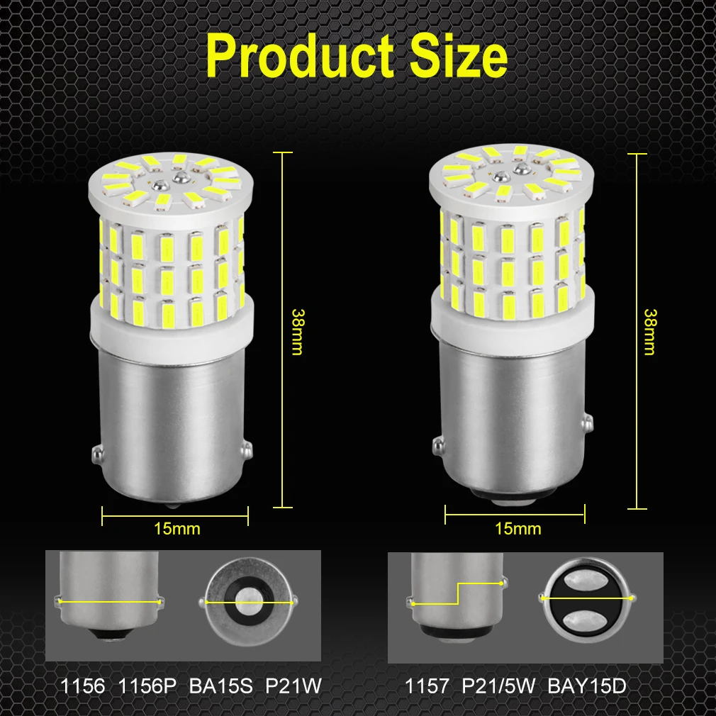 1 шт. керамическая Светодиодная лампа 1156 BA15S P21W светодиодный BAY15D P21/5 Вт R5W R10W