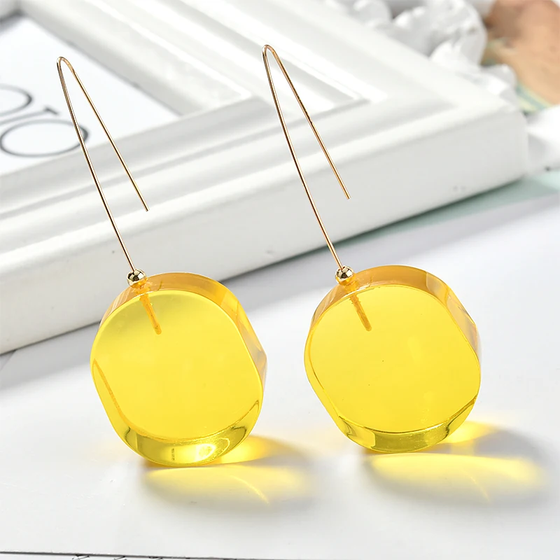 Крутые прозрачные серьги акриловые серьги-подвески карамельных цветов простые