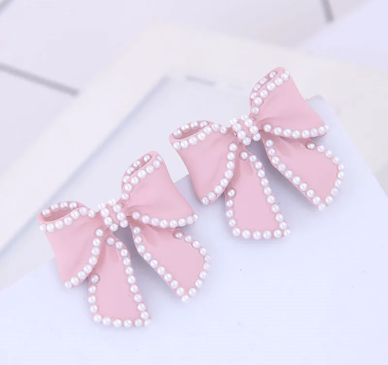 Kymyad Stud Earrings For Women Imitation Pearl Jewelry Earings Fashion Big Butterfly Statement | Украшения и аксессуары