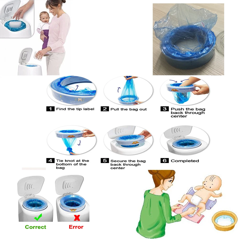 

Infant Diaper Bag Refill Garbage Bag Compatible Diaper Bucket Replacement Bag For Angelcare Diaper Bucket Garbage Bags