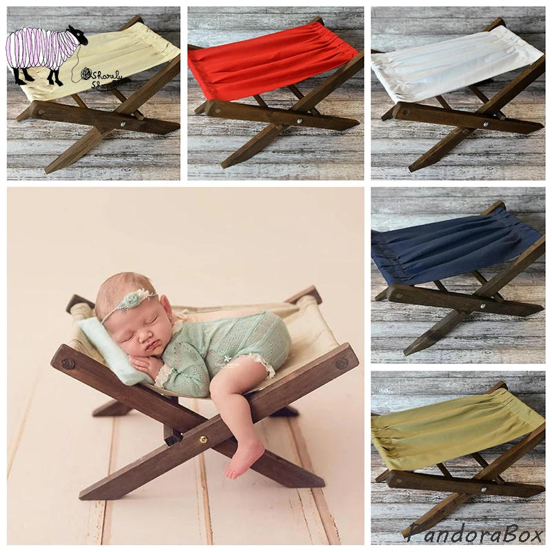 Newborn Photography Session Props Basket Deck Chair Infant Baby Photo Shoot Studio Wooden Sofa Bed Basket foto Shooting Prop