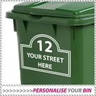 3 X большая колесная корзина, индивидуальная наклейка, номер дома и имя улицы, адресная наклейка