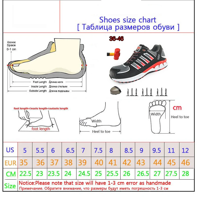 Защитная обувь со стальным носком устойчивая к проколу Безопасная рабочая