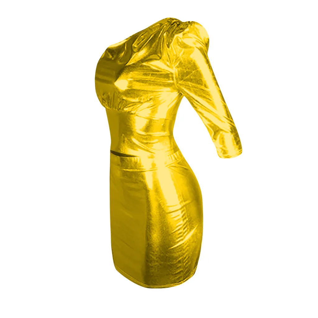 Женские вечерние Клубные сексуальные платья однотонный блестящий костюм из двух