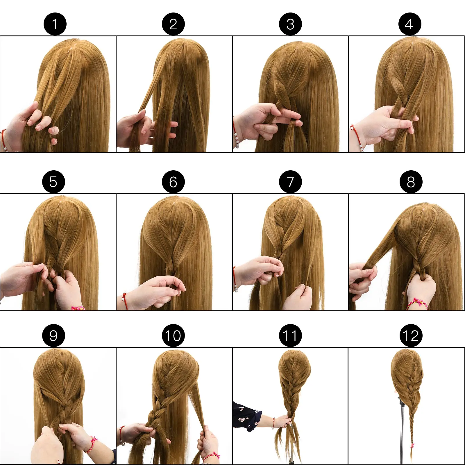 

24'' Real Human Hair Synthetic Hair Mannequin Head Blonde Hair Training Head Mannequins with Dolls Dummy Head Professional Salon