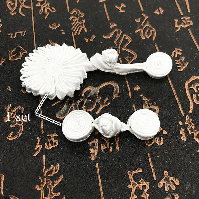 1 комплект ручная работа ткань пуговицы хризантема цветок китайская лягушка