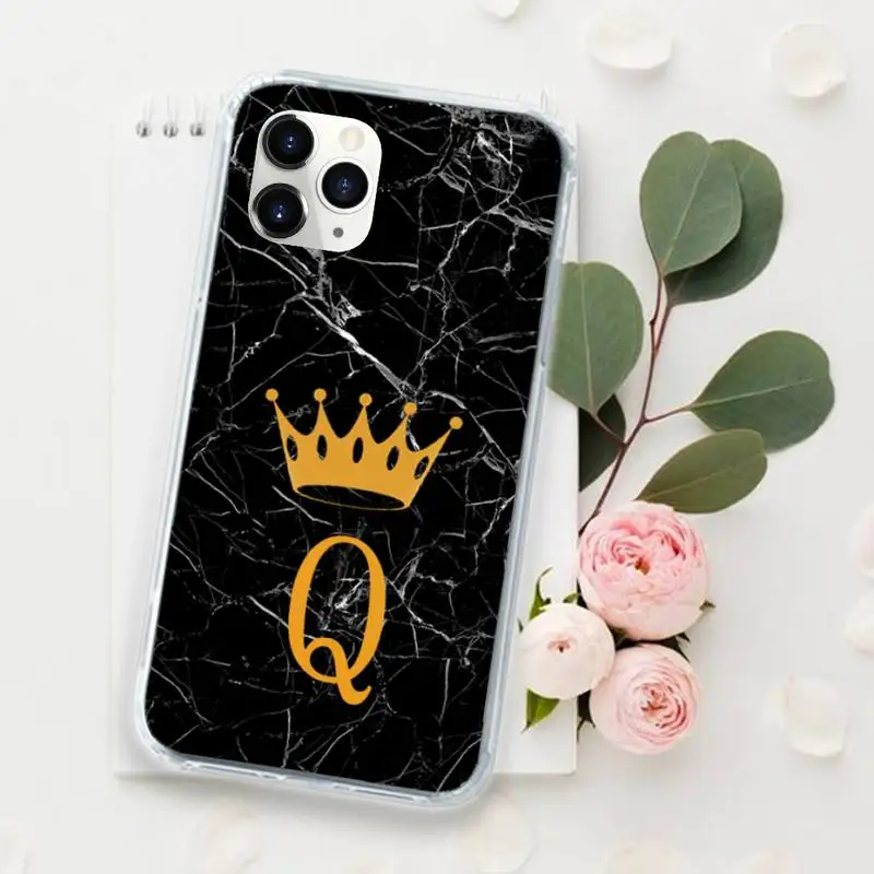 

26 English letters Marble pattern Phone Cases for iPhone 11 12 pro XS MAX 8 7 6 6S Plus X 5S SE 2020 XR Luxury brand shell