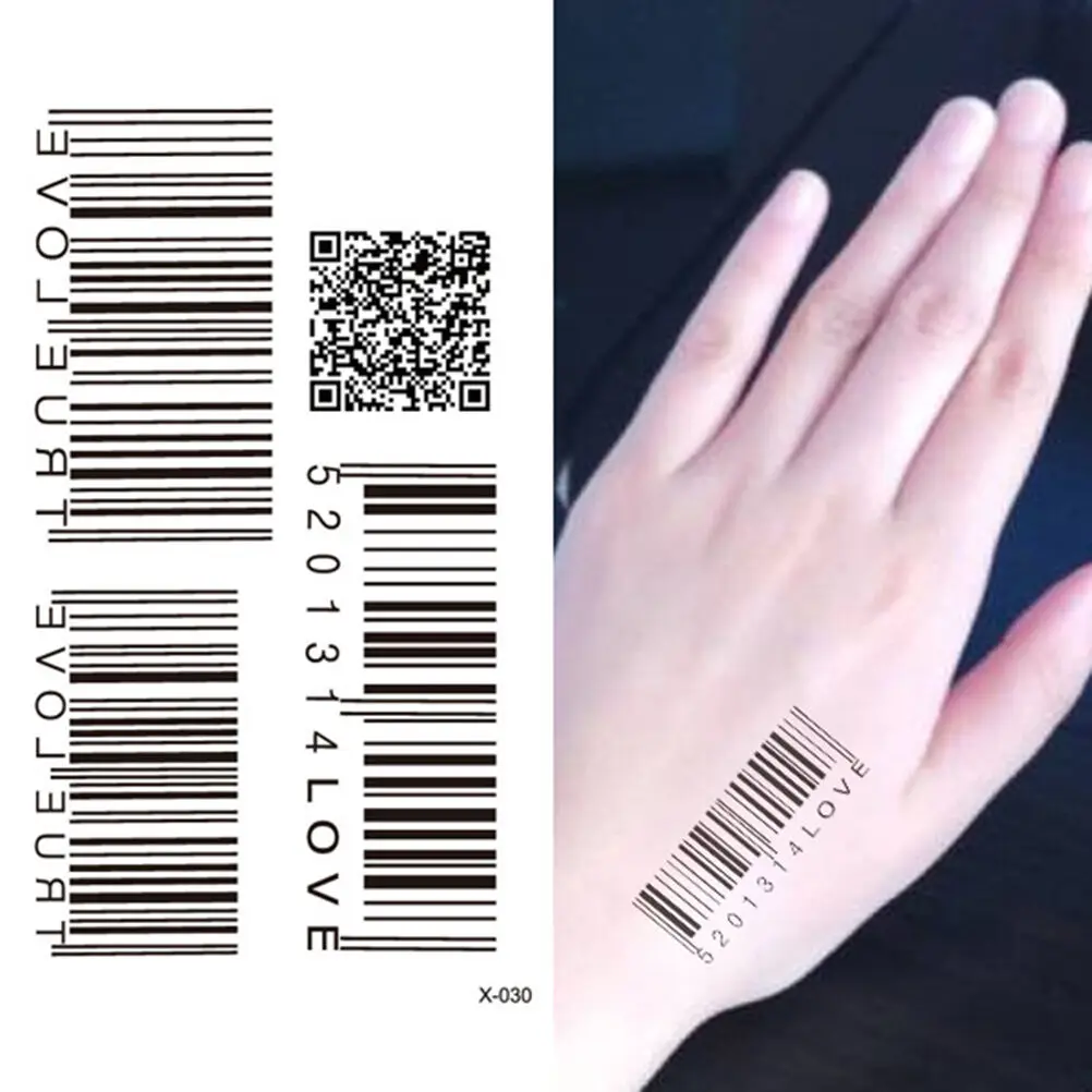 

Water Transfer Barcode Waterproof Temporary Tattoo Sticker Body Art Sexy Product